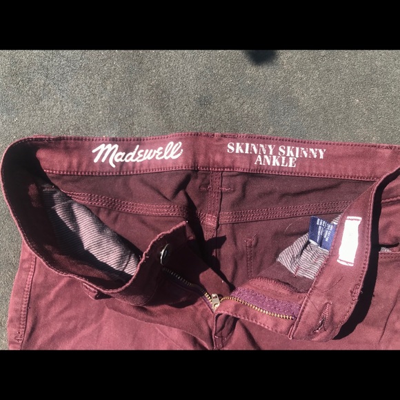 Madewell Skinny Skinny Ankle- Maroon - Picture 3 of 4